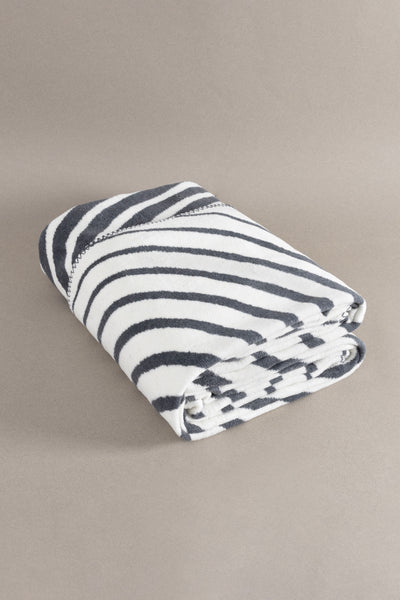 Twin Battaniye Soft Pamuklu Tek Kişilik Battaniye Antrasit Krem 150 x 200 5034A