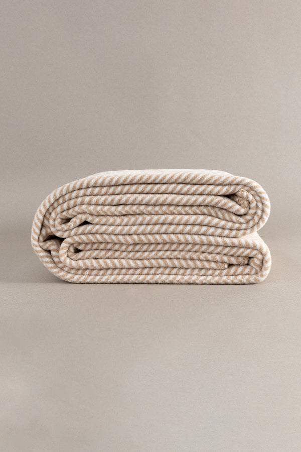 Twin Battaniye Soft Pamuklu Tek Kişilik Battaniye Kahve Krem 150 x 200 5016A