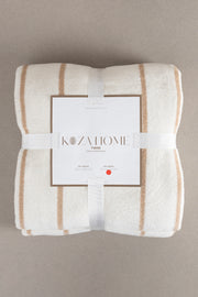 Twin Battaniye Soft Pamuklu Tek Kişilik Battaniye Kahve Krem 150 x 200 5024A