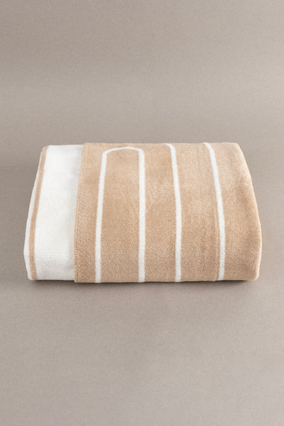 Twin Battaniye Soft Pamuklu Tek Kişilik Battaniye Kahve Krem 150 x 200 5024A