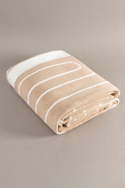 Twin Battaniye Soft Pamuklu Tek Kişilik Battaniye Kahve Krem 150 x 200 5024A