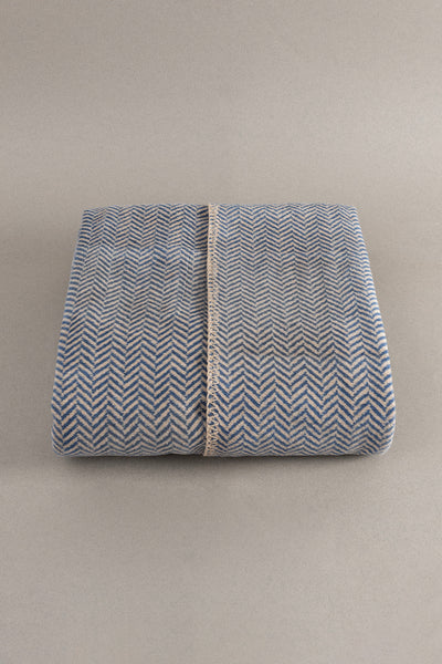 Twin Battaniye Soft Pamuklu Tek Kişilik Battaniye Kahve Mavi 150 x 200 5017A