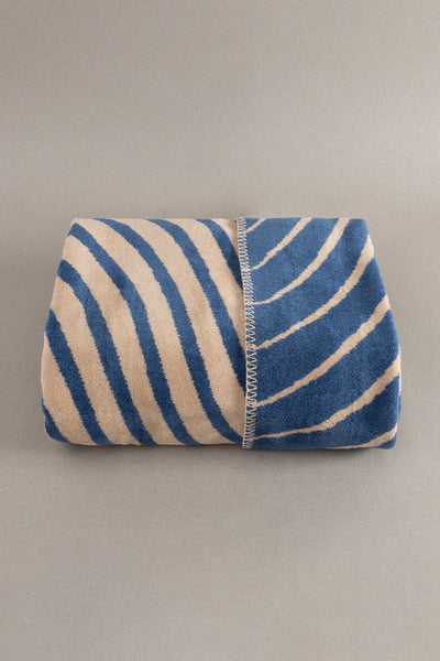 Twin Battaniye Soft Pamuklu Tek Kişilik Battaniye Kahve Mavi 150 x 200 5033A