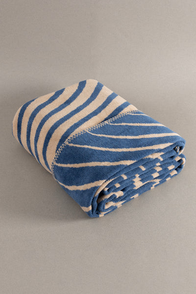 Twin Battaniye Soft Pamuklu Tek Kişilik Battaniye Kahve Mavi 150 x 200 5033A