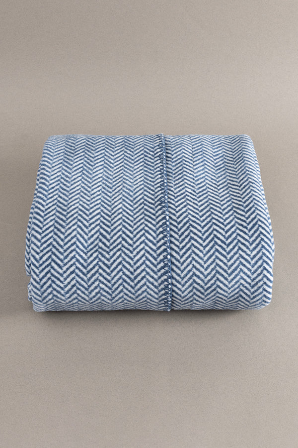 Twin Battaniye Soft Pamuklu Tek Kişilik Battaniye Mavi Krem 150 x 200 5015A