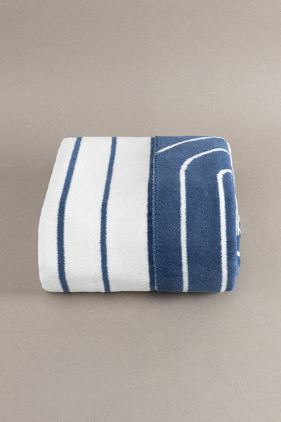 Twin Battaniye Soft Pamuklu Tek Kişilik Battaniye Mavi Krem 150 x 200 5023A