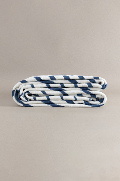 Twin Battaniye Soft Pamuklu Tek Kişilik Battaniye Mavi Krem 150 x 200 5031A