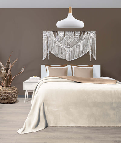 Twin Soft Pamuklu Çift Kişilik Battaniye Kahve Krem 200 x 220 5010A