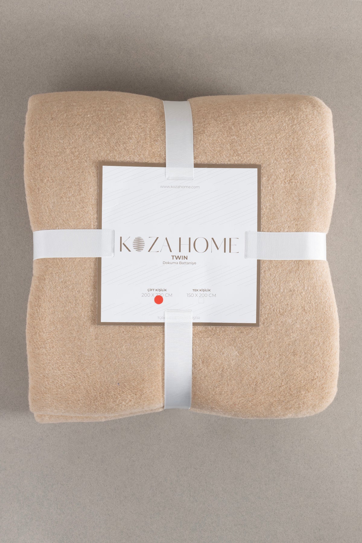Twin Soft Pamuklu Çift Kişilik Battaniye Kahve Krem 200 x 220 5010A