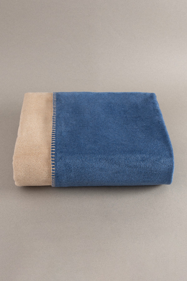 Twin Soft Pamuklu Çift Kişilik Battaniye Kahve Mavi 200 x 220 5012A