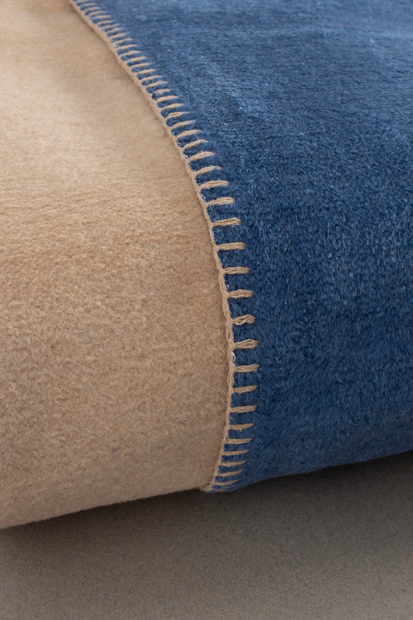 Twin Soft Pamuklu Çift Kişilik Battaniye Kahve Mavi 200 x 220 5012A