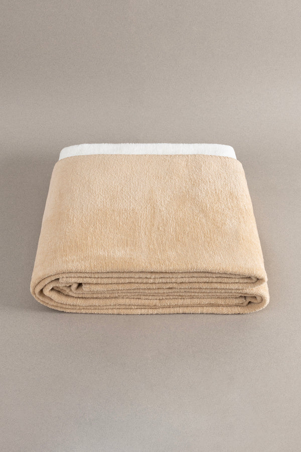 Twin Soft Pamuklu Tek Kişilik Battaniye Kahve Krem 150 x 200 5006A