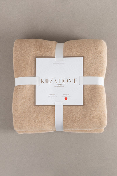 Twin Soft Pamuklu Tek Kişilik Battaniye Kahve Mavi 150 x 200 5008A