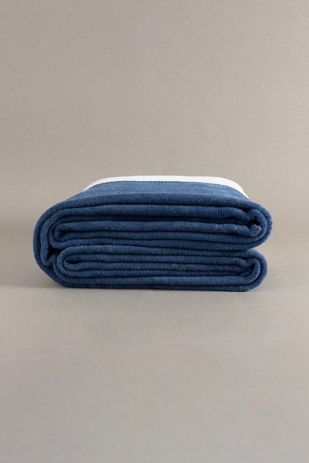 Twin Soft Pamuklu Tek Kişilik Battaniye Mavi Krem 150 x 200 5005A