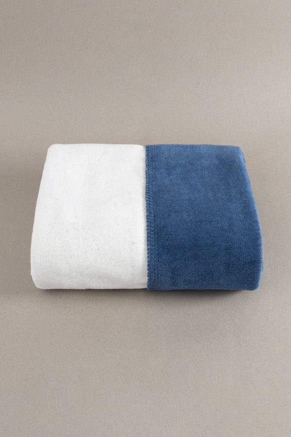 Twin Soft Pamuklu Tek Kişilik Battaniye Mavi Krem 150 x 200 5005A