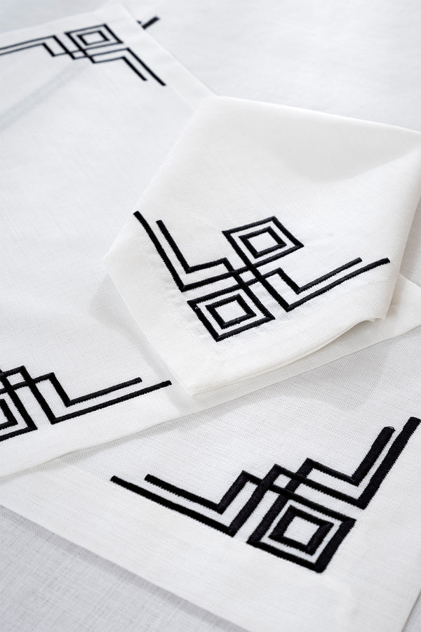 Valeri Siyah Nakışlı 2 Li Peçete 40X40 2561