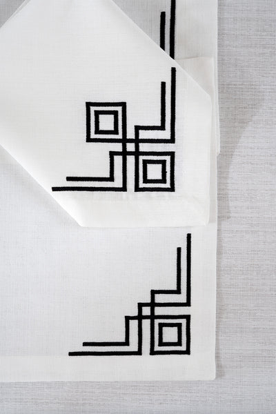 Valeri Siyah Nakışlı Tekli Runner 45X145 2562