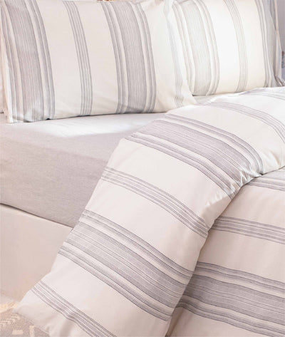 Viento Nevresim Takımı Pamuk Gri Antrasit Çizgili Antrasit Çift Kişilik 200x220 9504A