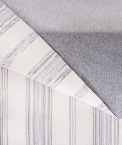 Viento Nevresim Takımı Pamuk Gri Antrasit Çizgili Antrasit Çift Kişilik 200x220 9504A