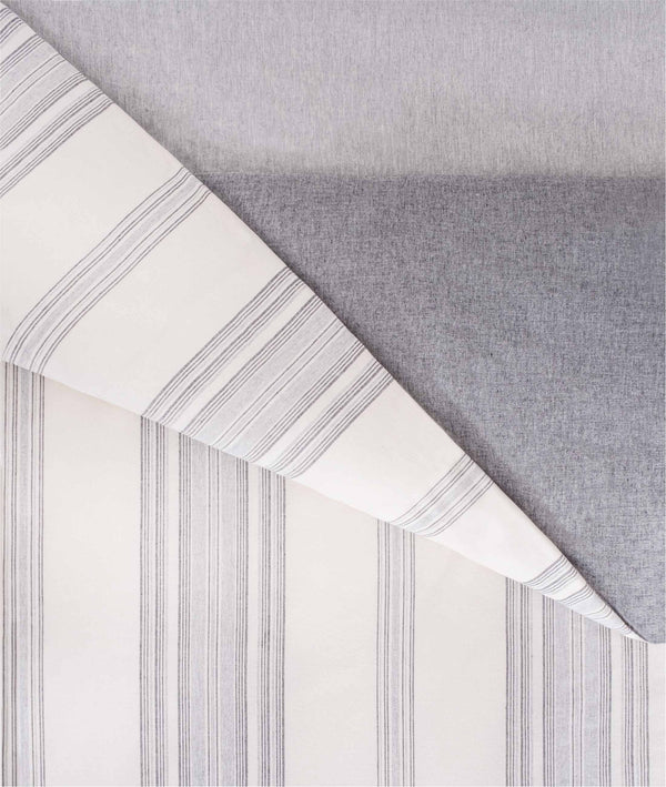 Viento Nevresim Takımı Pamuk Gri Antrasit Çizgili Antrasit Çift Kişilik 200x220 9504A