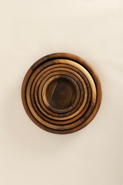 Walnut 6'Lı Doğal Ceviz Kase Takımı 1293