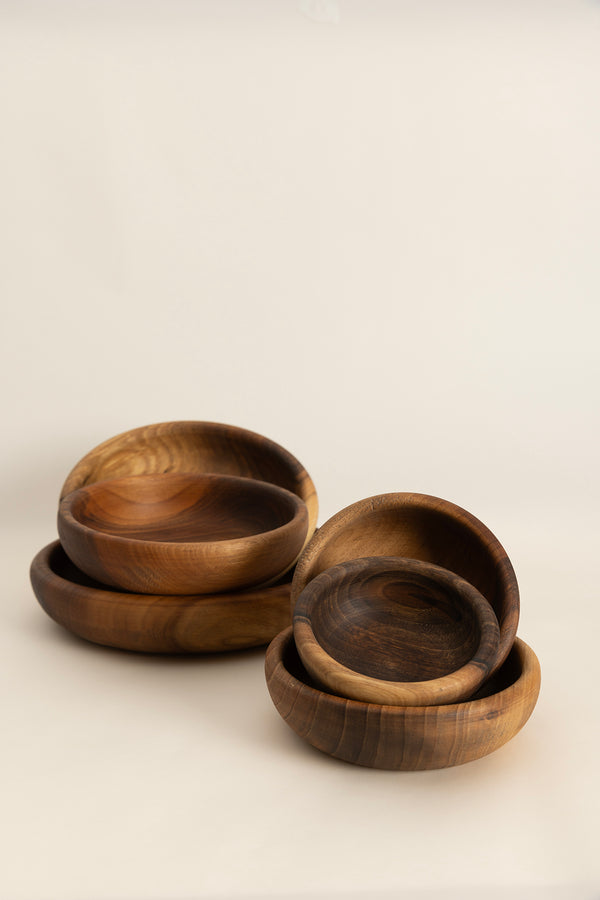 Walnut 6'Lı Doğal Ceviz Kase Takımı 1293