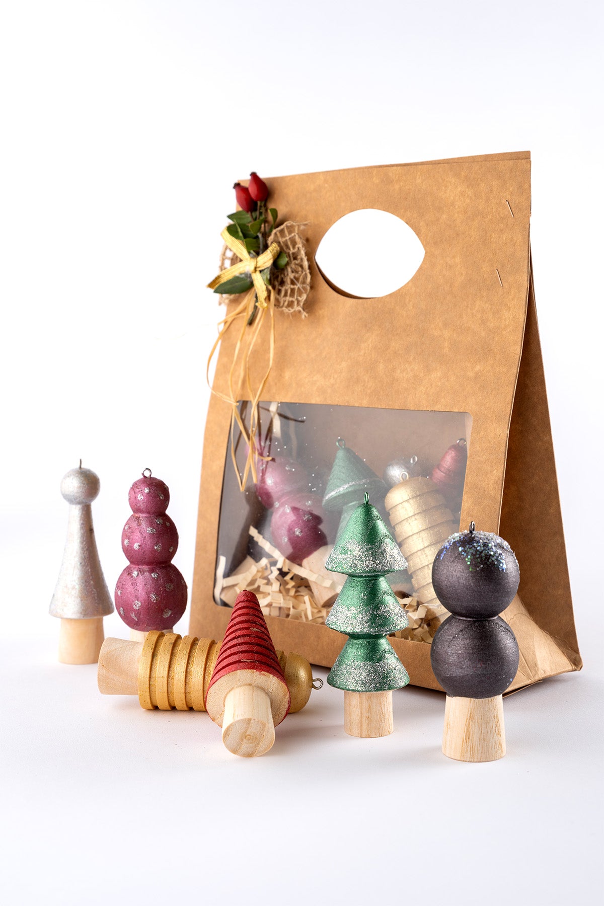 Wood Ahşap Ağaç Süsü 6 Lı  21050