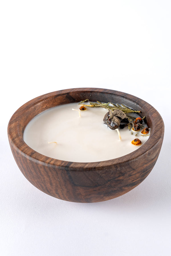 Wood Ahşap Yeni Yıl Mum 15 cm 21051