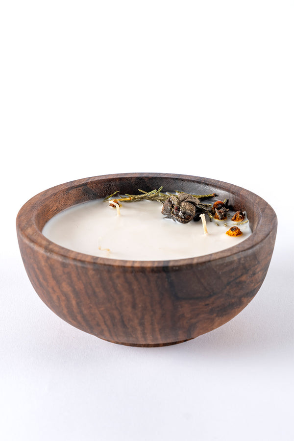 Wood Ahşap Yeni Yıl Mum 15 cm 21051