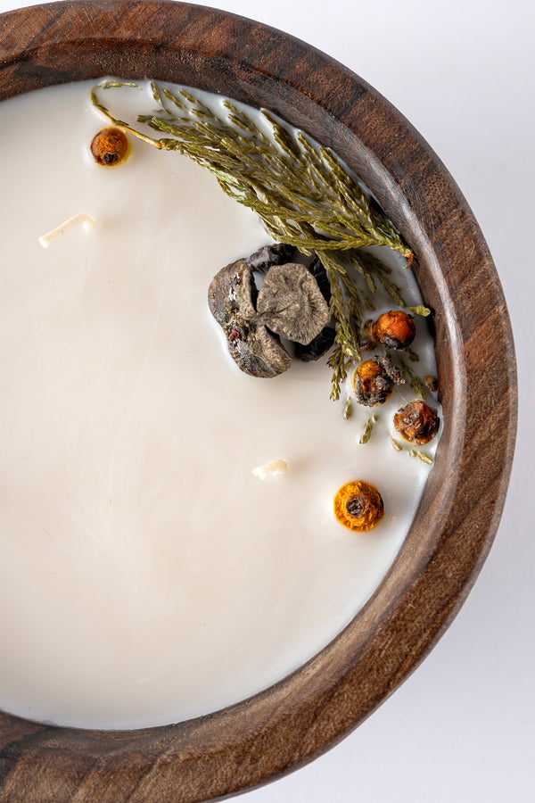 Wood Ahşap Yeni Yıl Mum 15 cm 21051