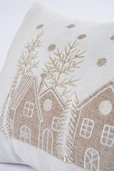 Xmas Beyaz Nakşlı Kırlent Kılıfı 30X50 2549