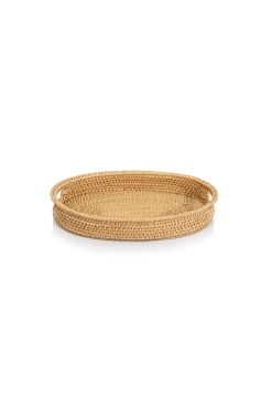 Meander Dekoratif El Yapımı Rattan Çok Amaçlı Tepsi 28 cm 8978 - Koza Home