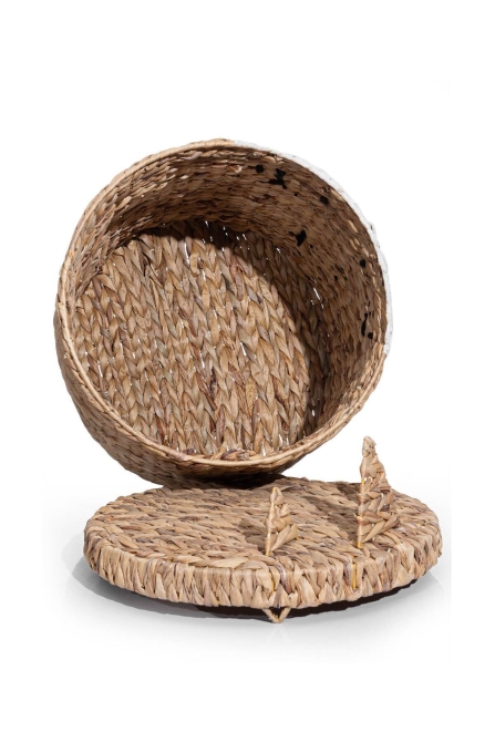 Meander El Örgü Rattan Dekoratif Çok Amaçlı Prenses Sepet 40x50cm 8821 - 6