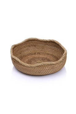 Meander El Yapımı Rattan 2li Dekoratif Büyük Tabak ve Kase 27cm-25cm 8971 - Koza Home