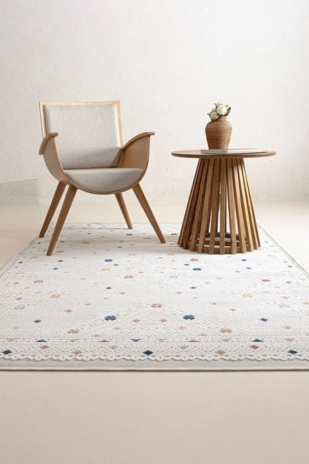 Sand Krem Multi Kolay Temizlenebilir Halı Kilim Oturma Odası Yatak Odası Koridor Makine Halısı 65548A - 1