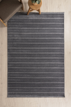 Stripe Antrasit Kilim Kaymaz Taban Salon Oturma Odası Antre Halısı 33010A - Koza Halı